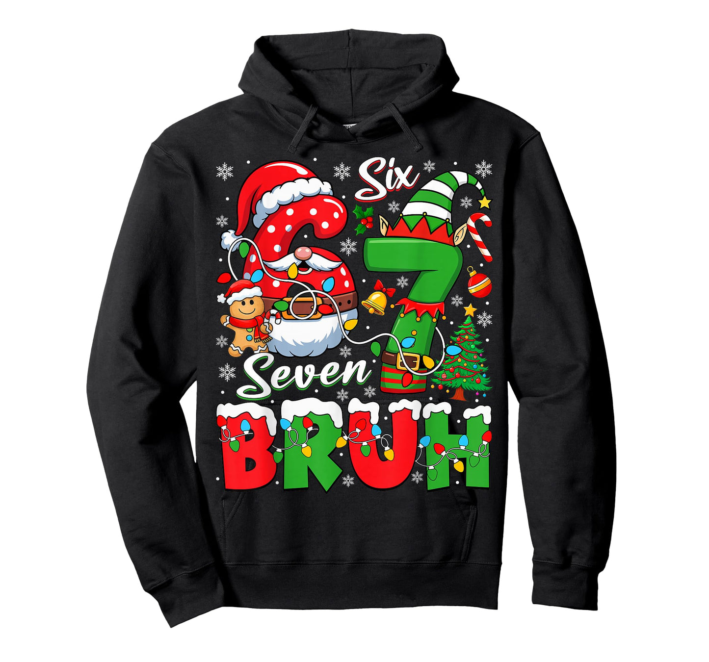 Funny Bruh Six Seven 6 7 Meme Christmas 67 Boy Girl Kids T-Shirt
