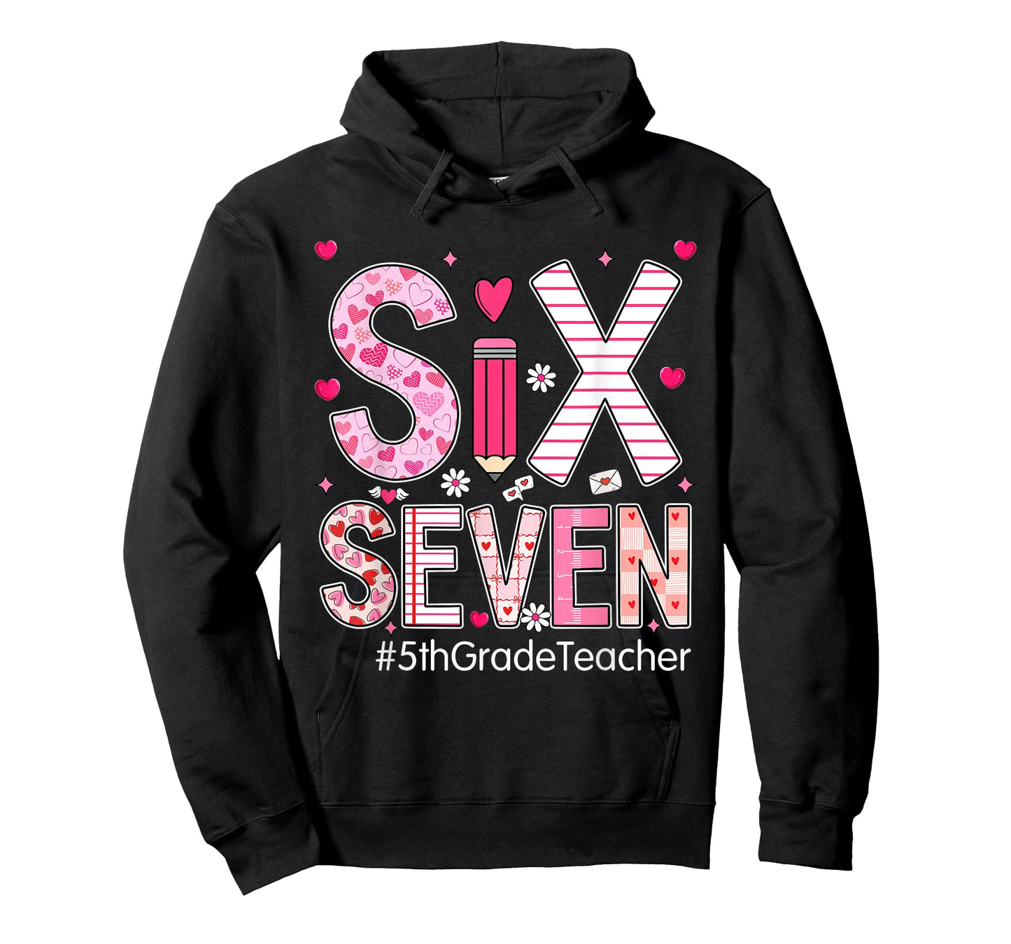 Preppy Six Seven 67 Valentine's Day 5th Grade Teacher T-Shirt