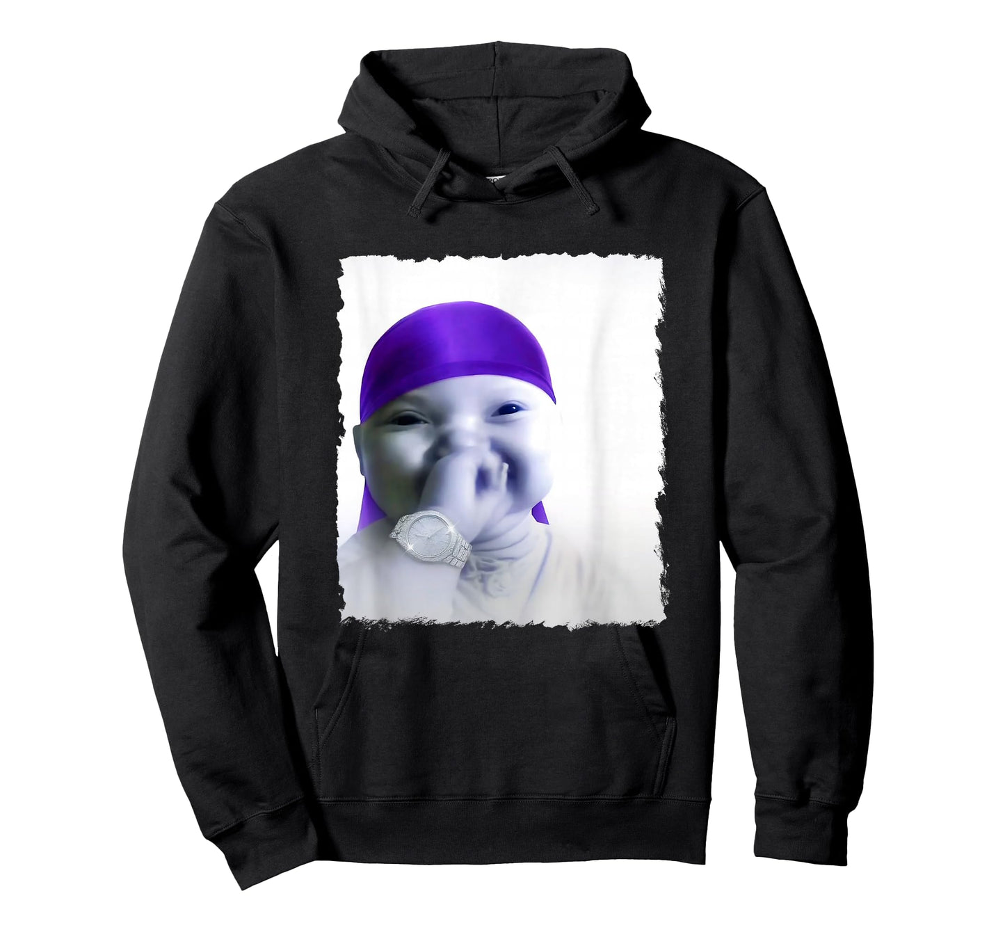 Stylish AI Baby Holding Back Laugh gigging Meme T-Shirt