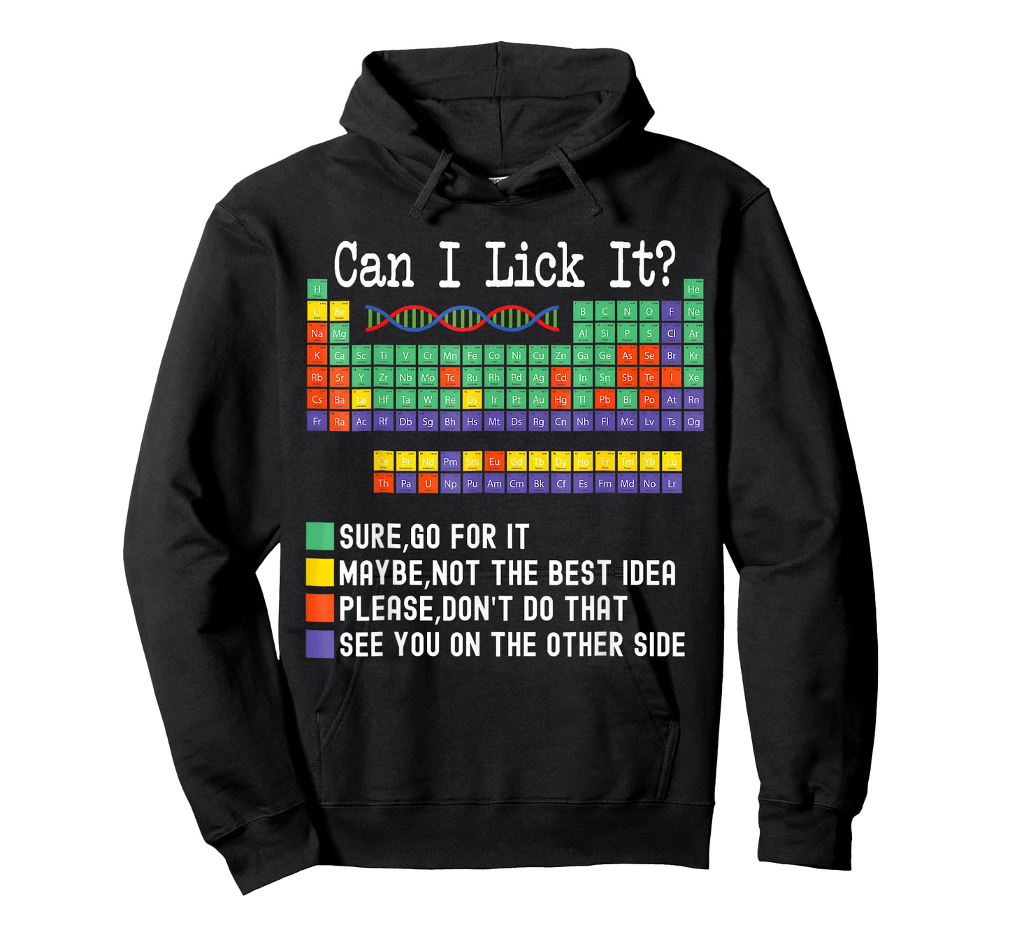 Can I Lick It Periodic Table Chart Science Teacher Cool Meme T-Shirt