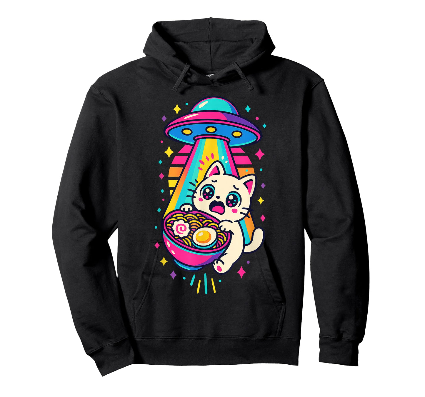 Funny Kawaii Cat Ramen UFO Japanese Anime Women Girls Teens T-Shirt