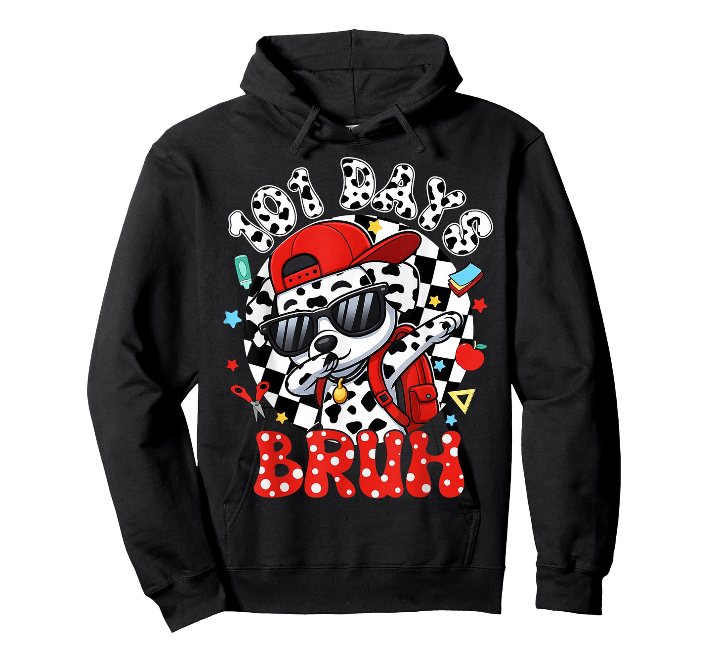 Bruh 100 Days of School Boy Dab Dalmatian Dog 100th Day Kids T-Shirt