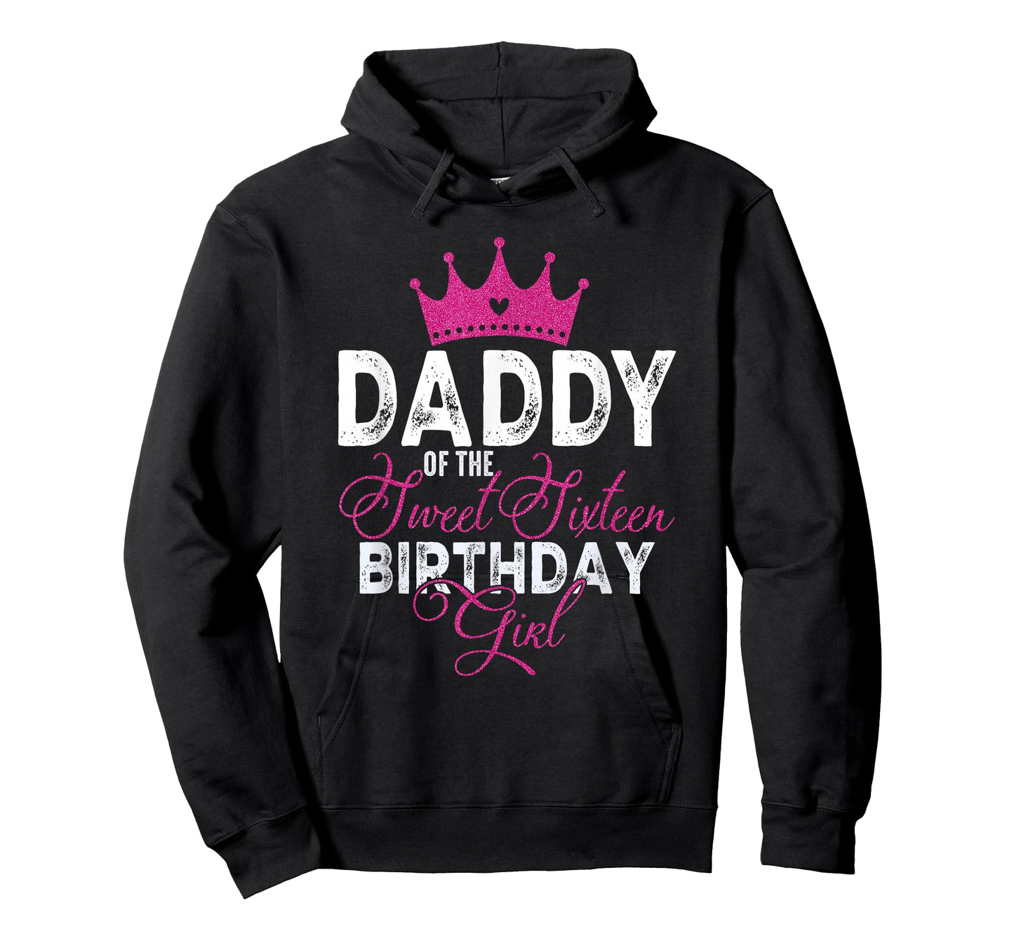 Daddy of The Sweet Sixteen Bday Girl 16th Pink Crown T-Shirt