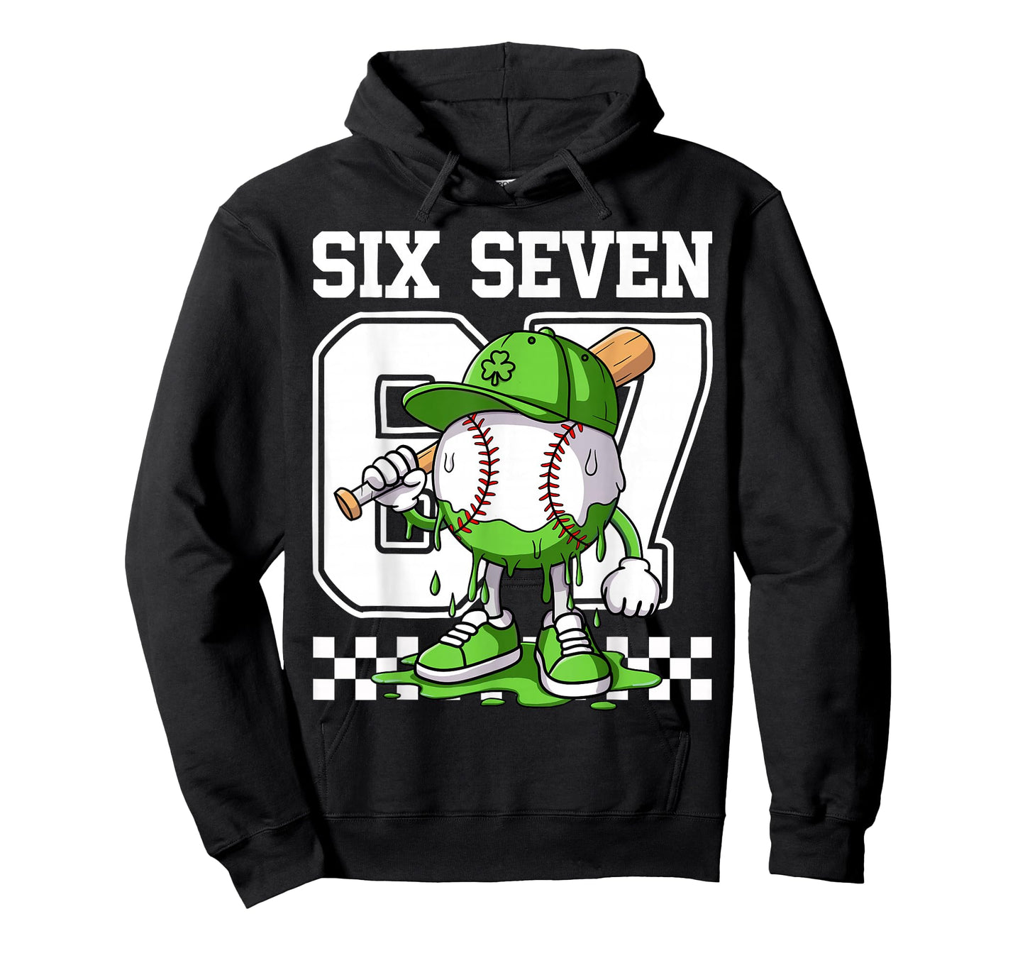 Boys St Patricks Day 67 Six Seven Baseball Ice Cream Drip T-Shirt