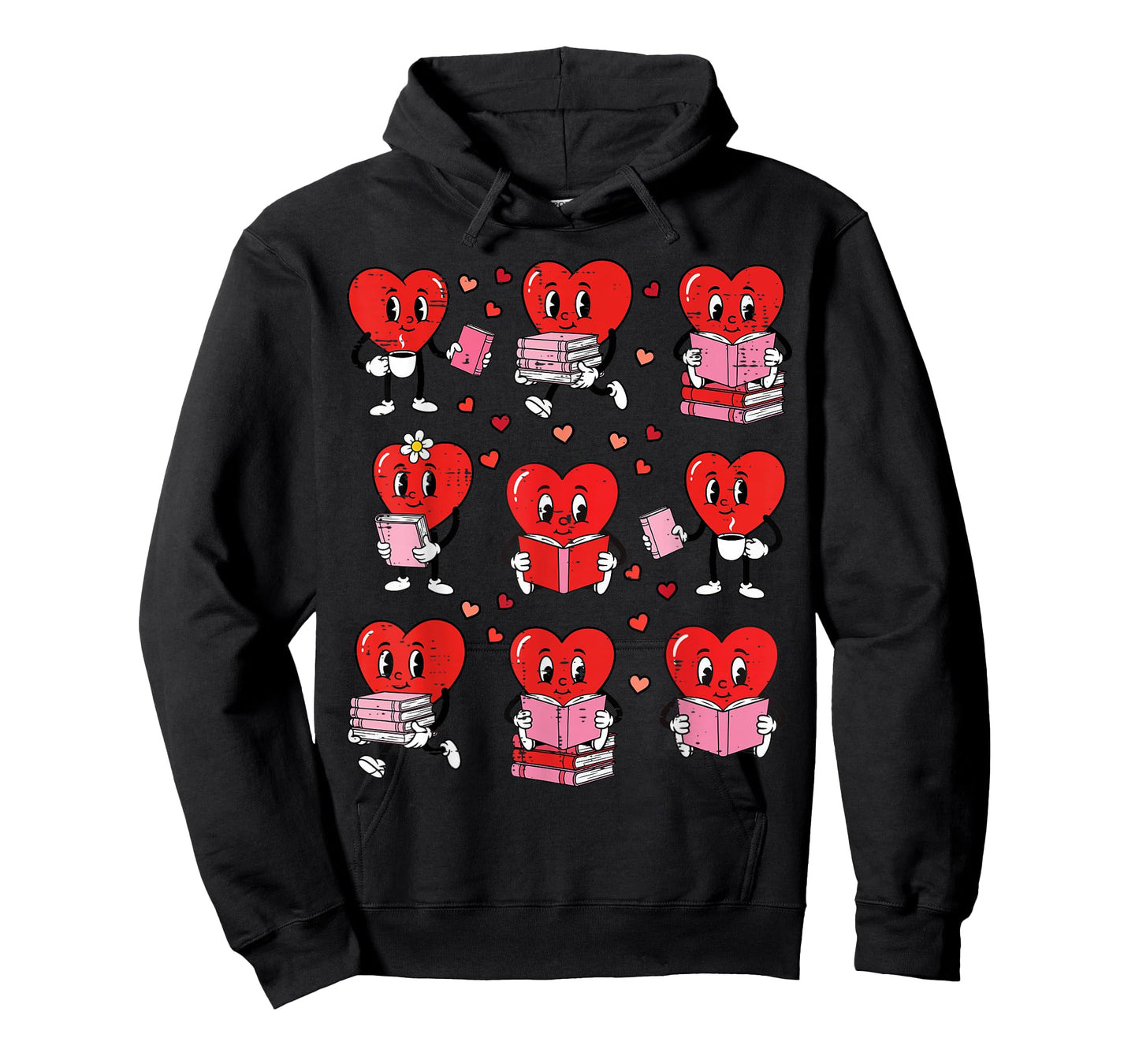 Valentines Day Librarian Heart Reading Book Women Men Kids T-Shirt