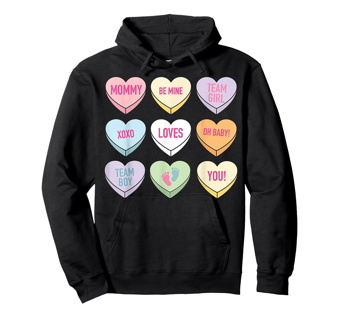 Valentines Gender Reveal Pink or Blue Mommy Candy Heart T-Shirt