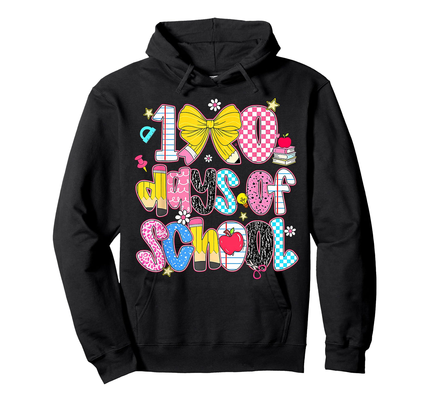 Preppy 100 Days Happy 100th Day of School Girls Teacher Kids T-Shirt