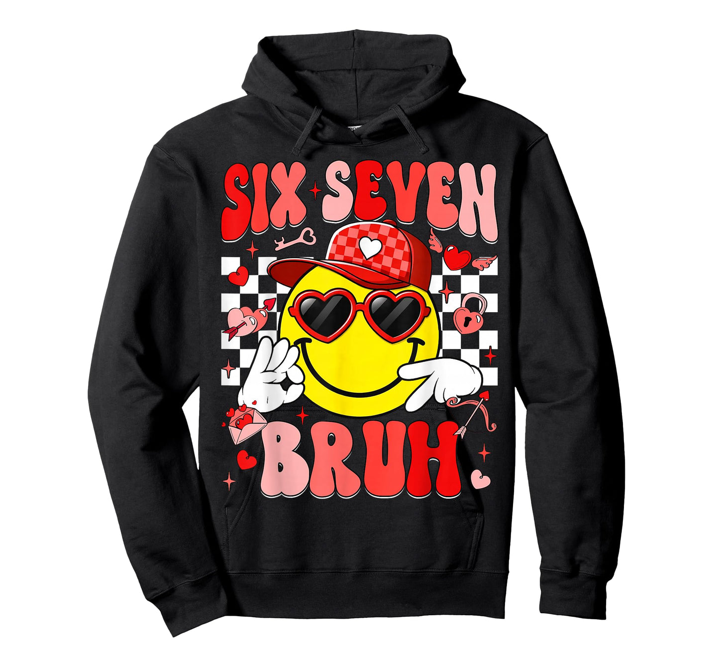 Six Seven Bruh Smile 6 7 Meme Valentines Day Girls Boys Kids T-Shirt