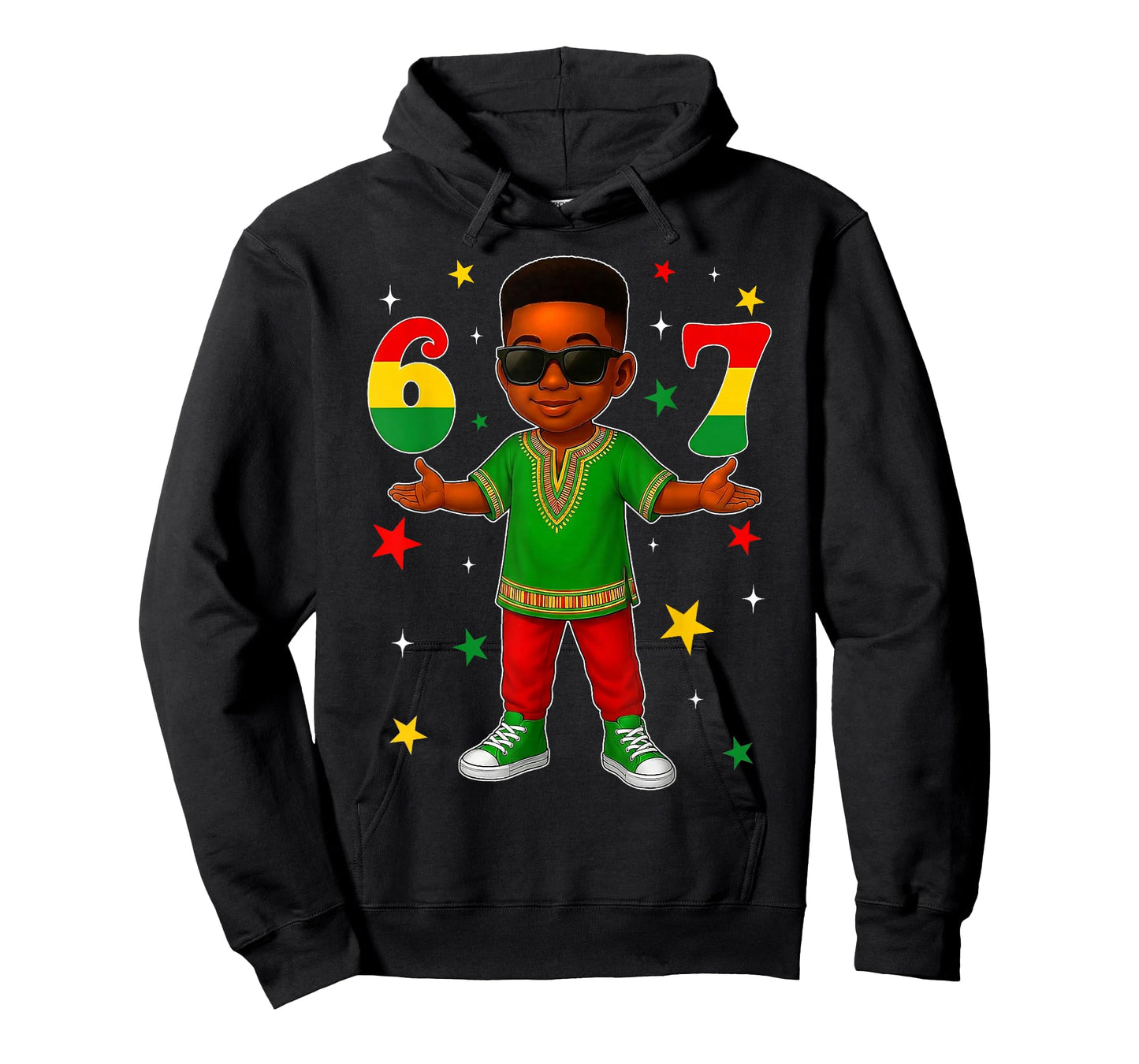 67 Bruh Black History Month 6 7 Meme Afro Boys Kids T-Shirt