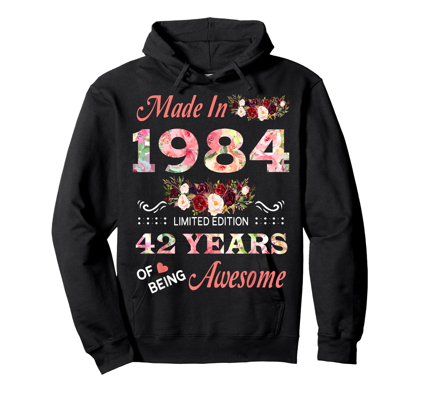 Made in 1984 42 Year of Being Awesome Floral Birthday Women T-Shirt