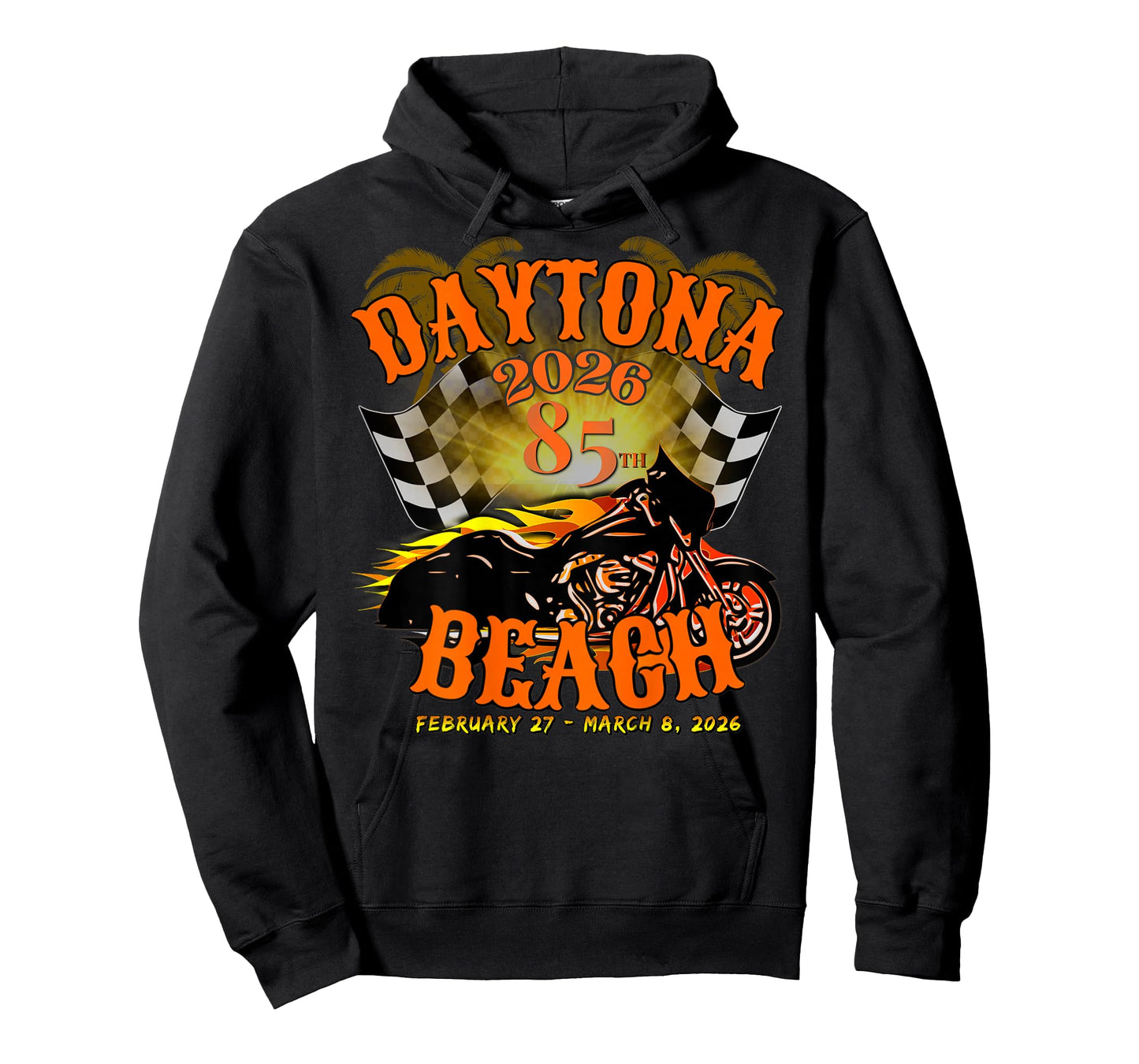 2026 Daytona Beach, Florida, 85th Anniversary Art On Back T-Shirt