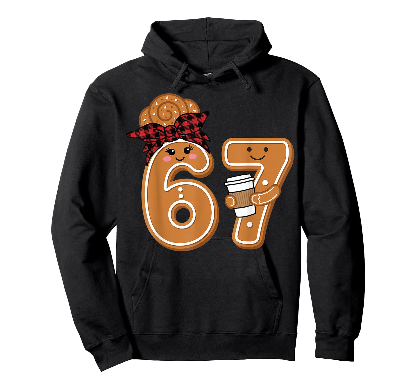 Gingerbread 67 Messy Bun Coffee Christmas Mom T-Shirt