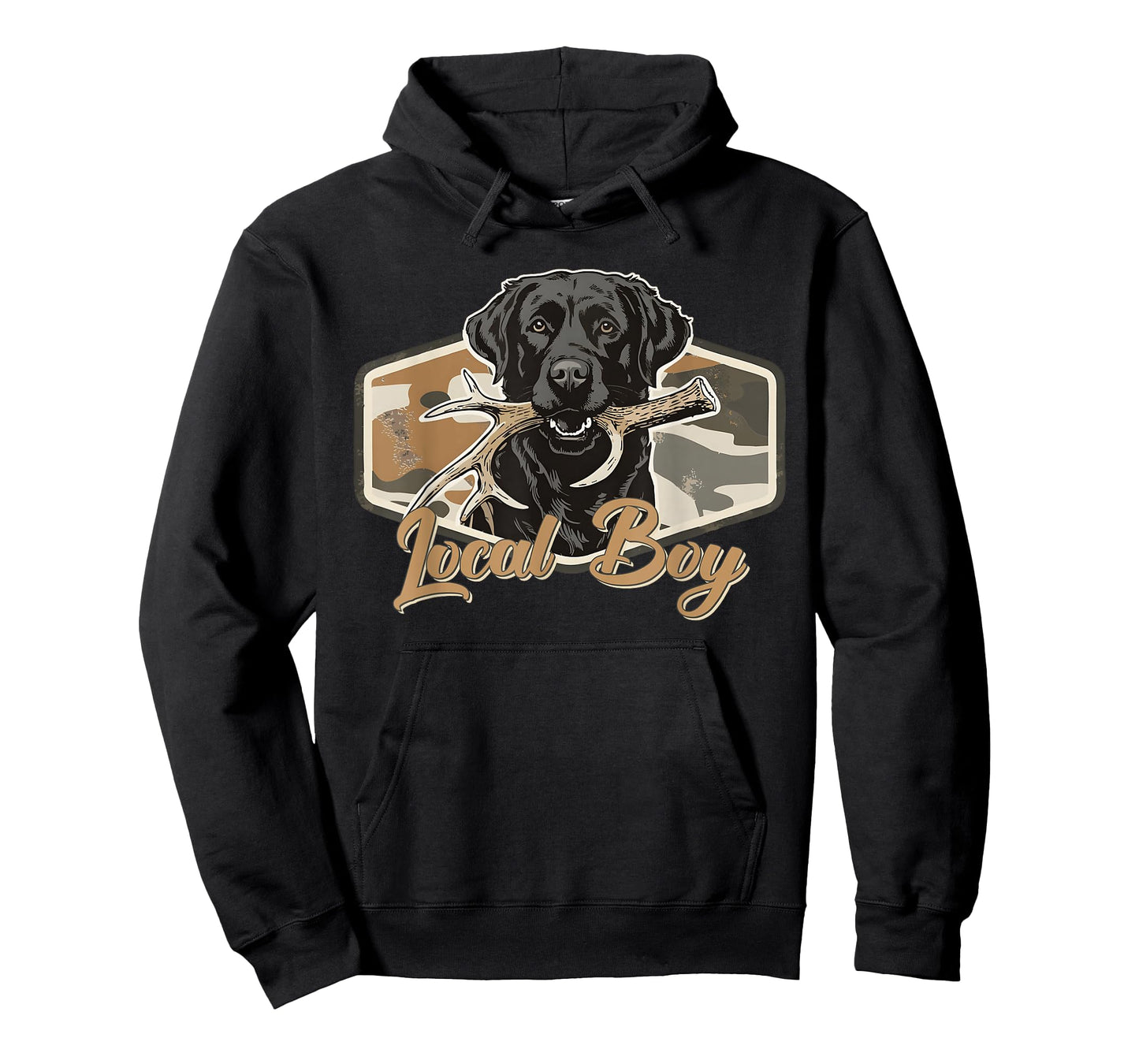 Black Lab Dog Local Southern Boy Camo Duck Hunting Youth Men T-Shirt