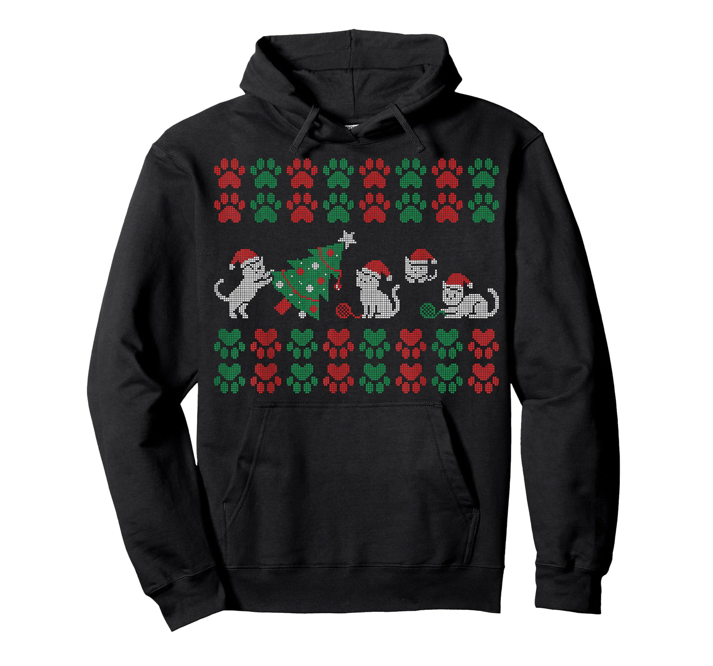 Cat Ugly Sweater Pattern Christmas Knitting T-Shirt