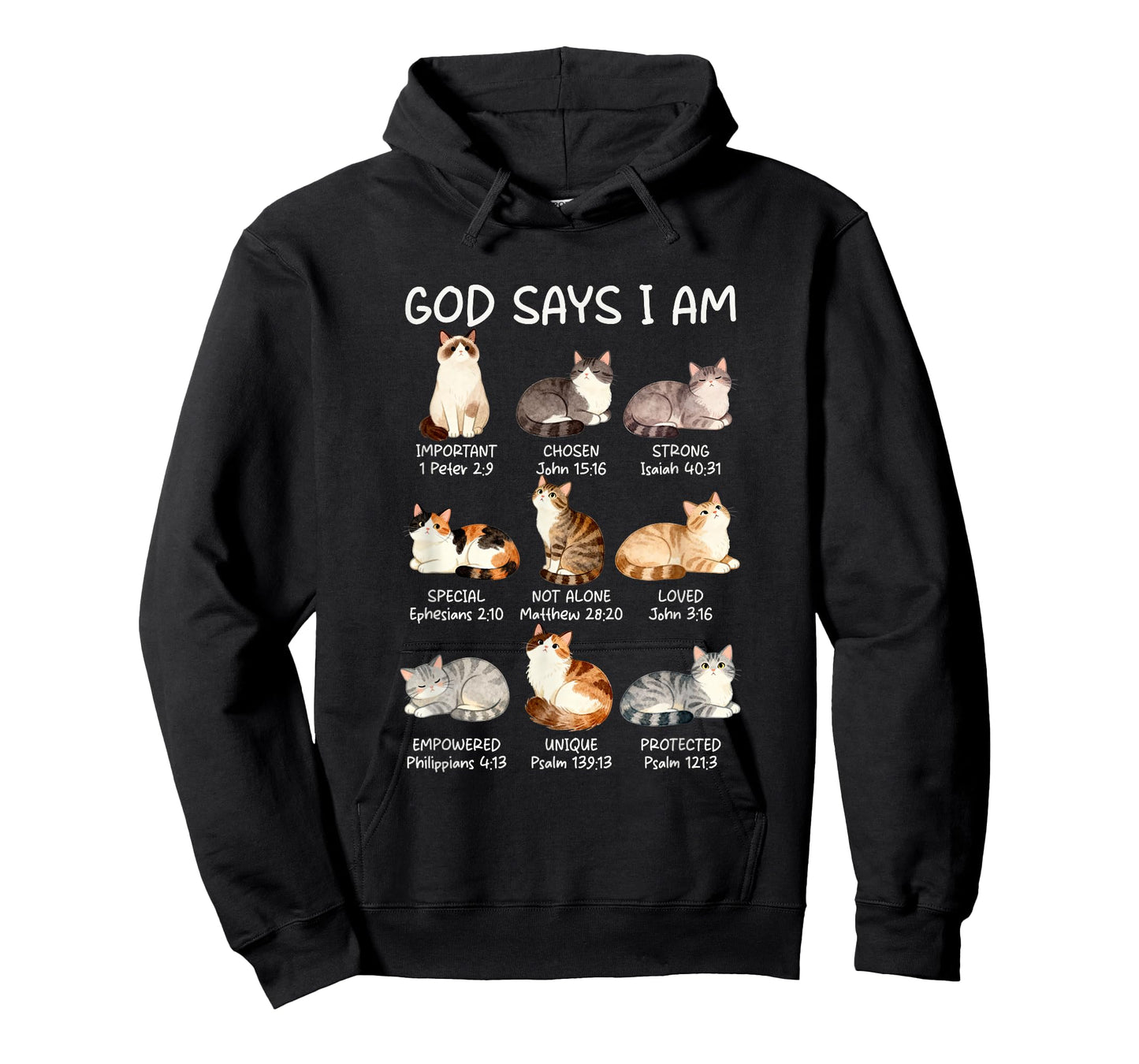 God Says I-Am Cat Kitten Christian Jesus Bible Verse Faith T-Shirt