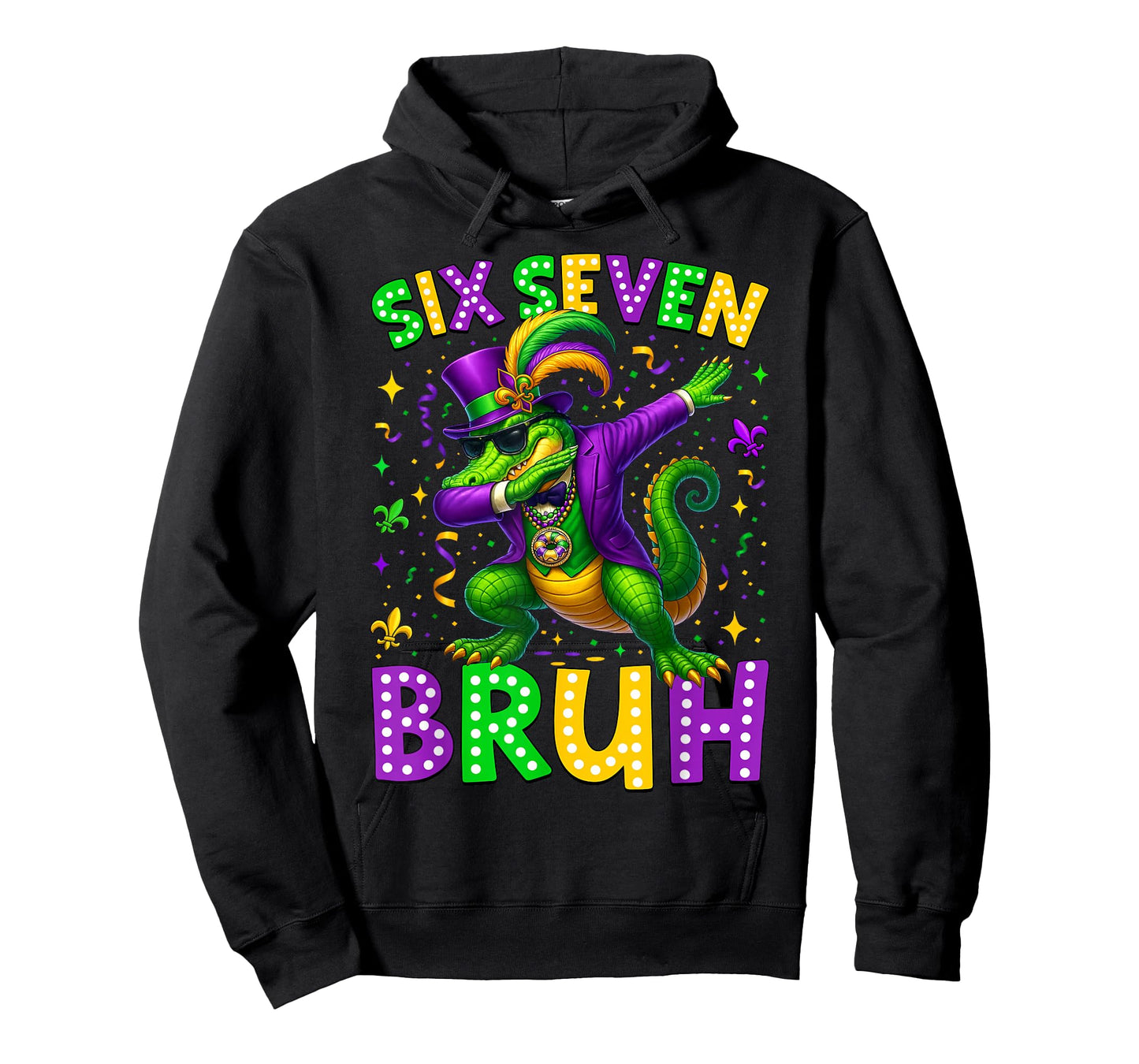 Mardi Gras Six Seven Bruh Dabbing Mardigator Alligator 67 T-Shirt