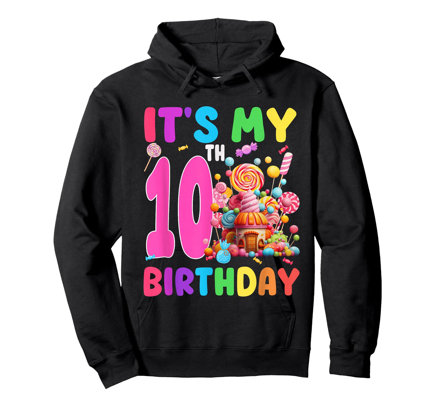 10 Year Old Girl Sweet Candy Theme It's My 10th Birthday T-Shirt