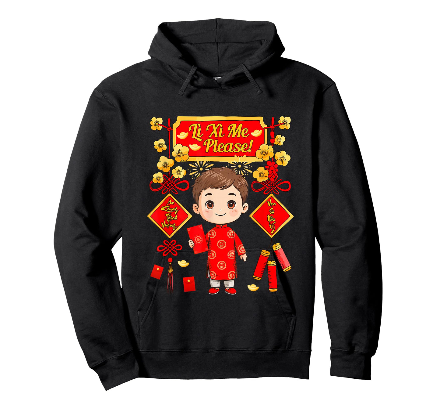Li Xi Me Please Vietnamese Lunar New Year Kid Boy Ao Dai T-Shirt