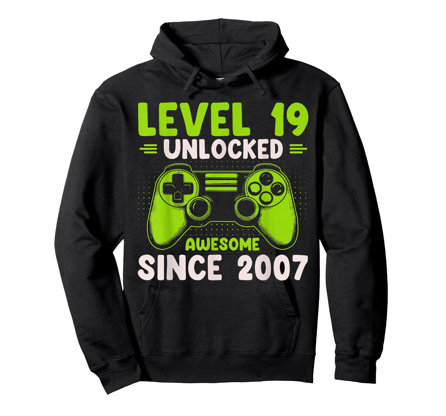 Level 19 Unlocked Awesome Since 2007 19th Birthday Gaming T-Shirt