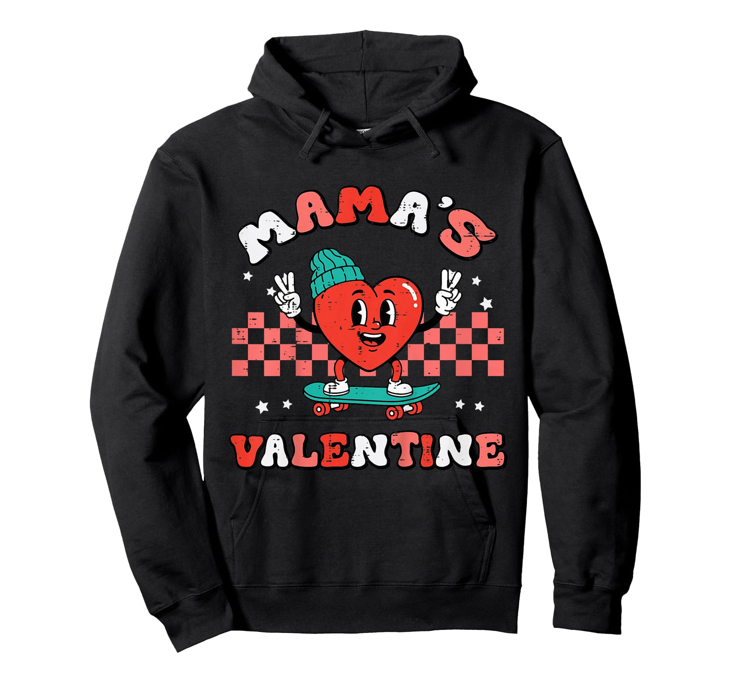 Kids Mamas Valentine Heart Skate Valentines Day Toddler Boys Kids T-Shirt