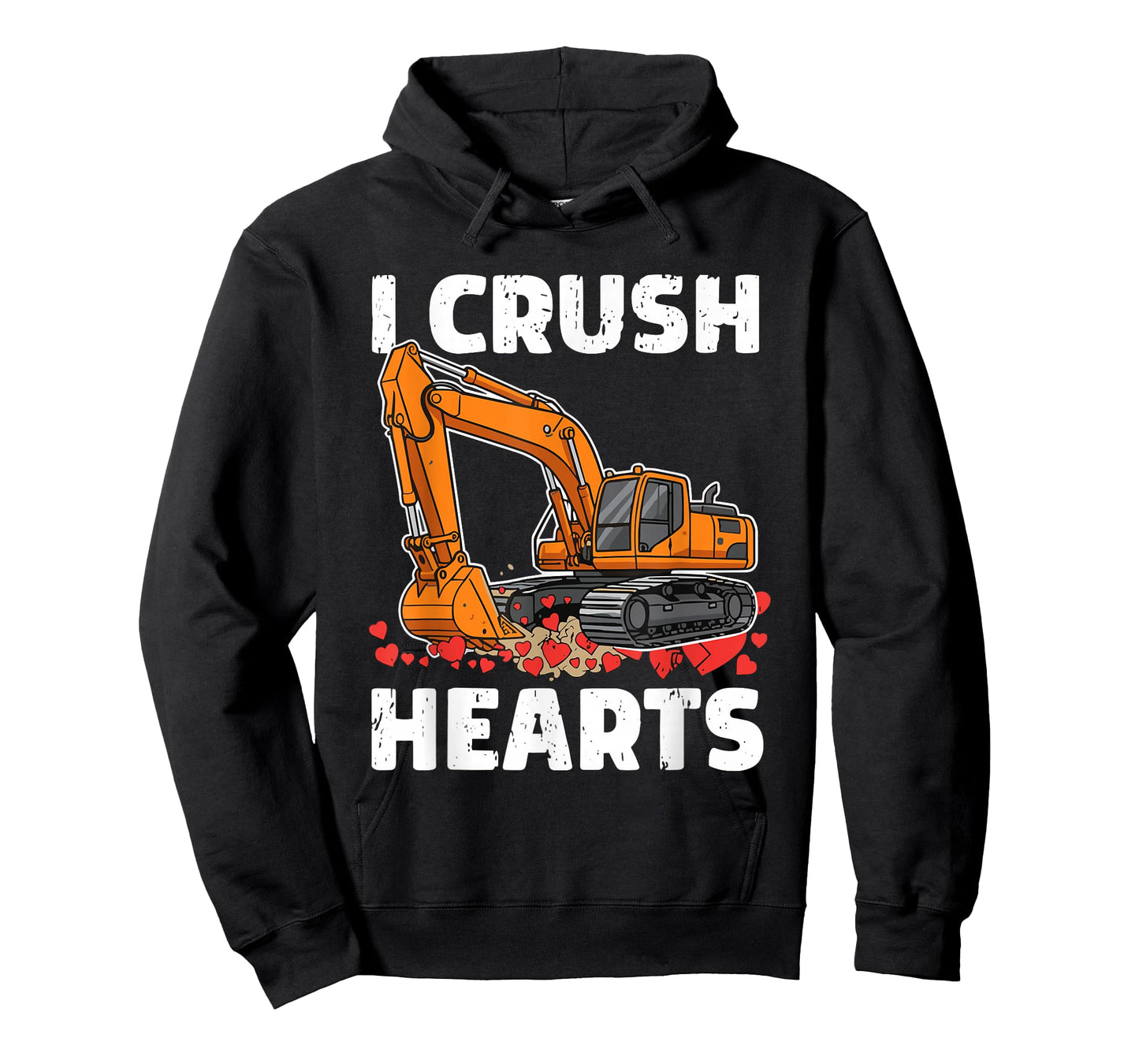 I Crush Hearts Bulldozer Valentine's Day Kids Construction T-Shirt