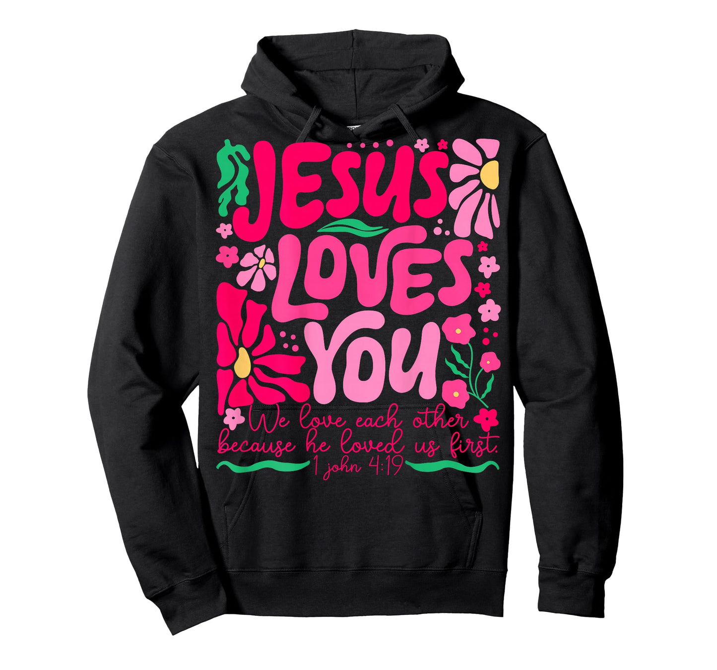 Jesus Love You Boho Floral Religious Faith Flowers Christian T-Shirt