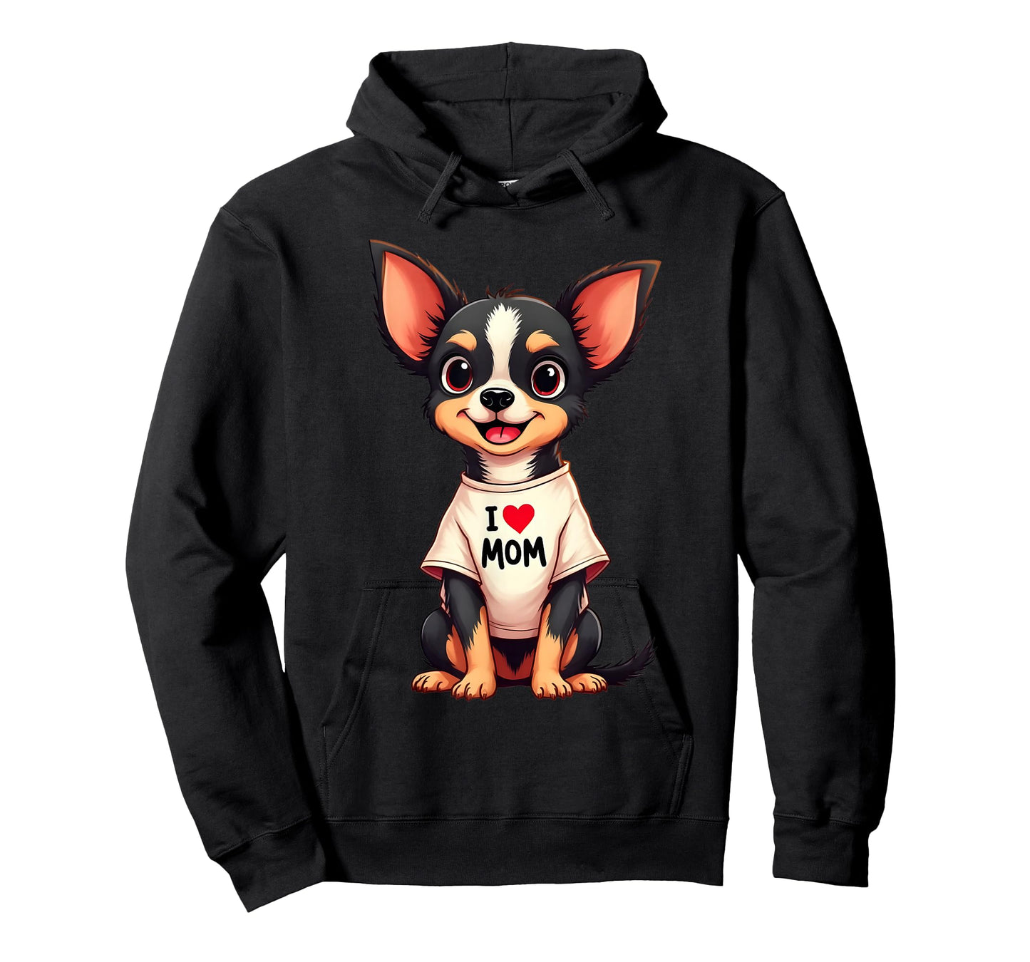 Chihuahua Dog I Love Mom Mothers Day Dog Lover T-Shirt