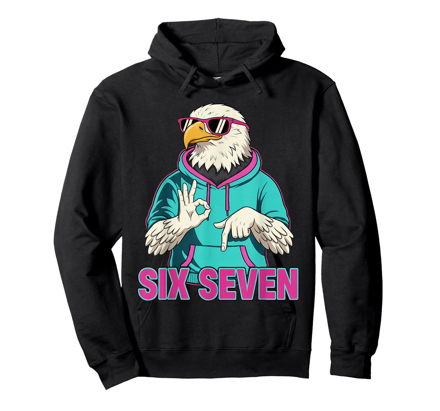 Six Seven Meme Cute Bald Eagle 67 Funny Gen Z Apha Slang T-Shirt