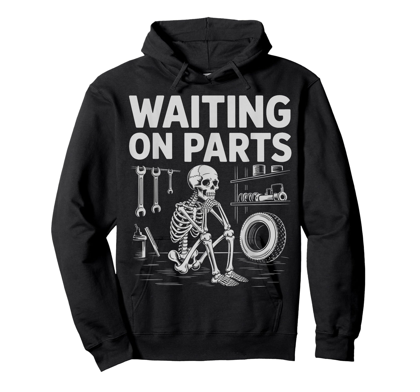 Waiting On Parts Funny Skeleton Auto Mechanic Technician T-Shirt