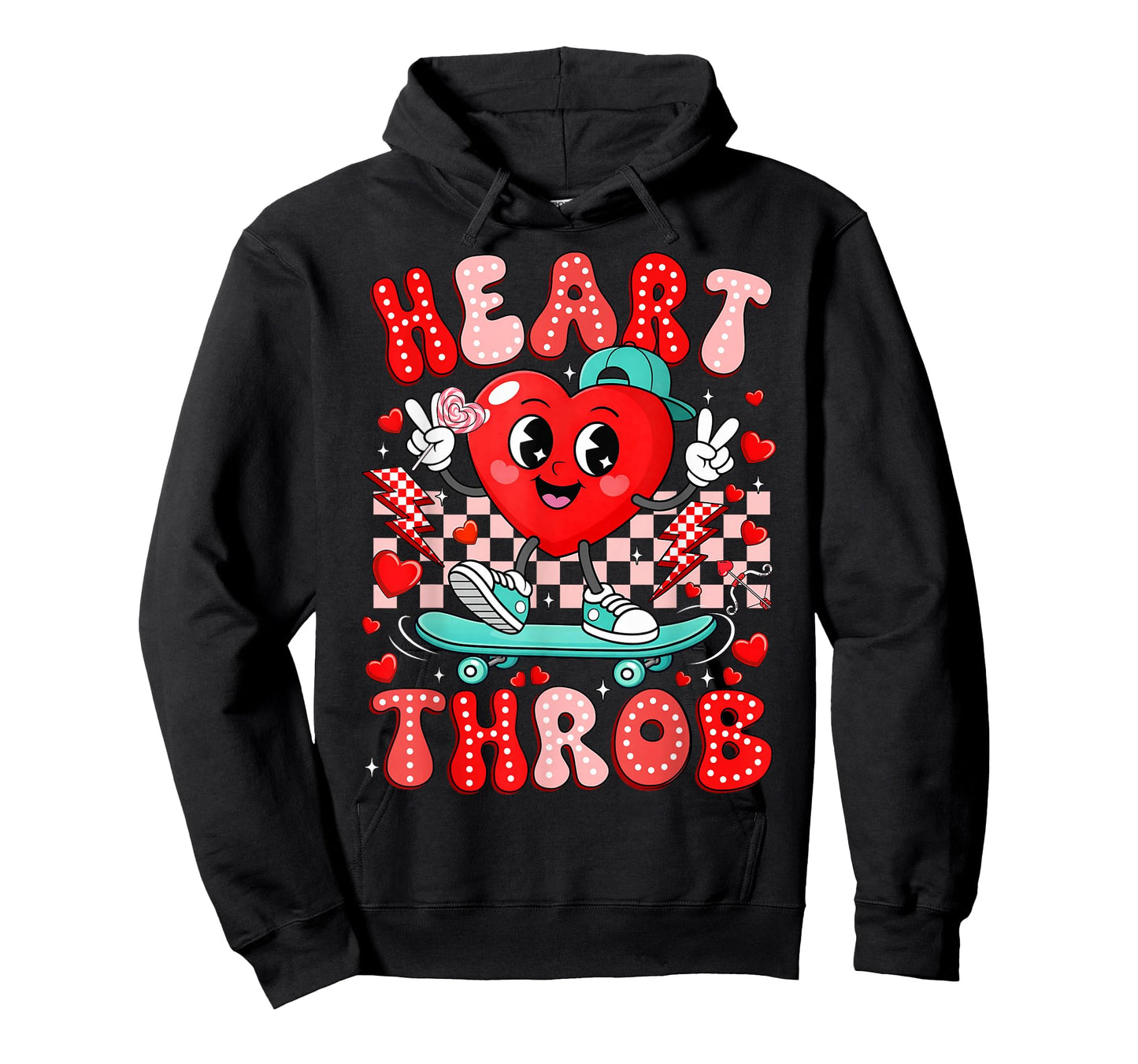 Retro Groovy Heart Throb Valentine Day Cute Toddler Boy Kid T-Shirt