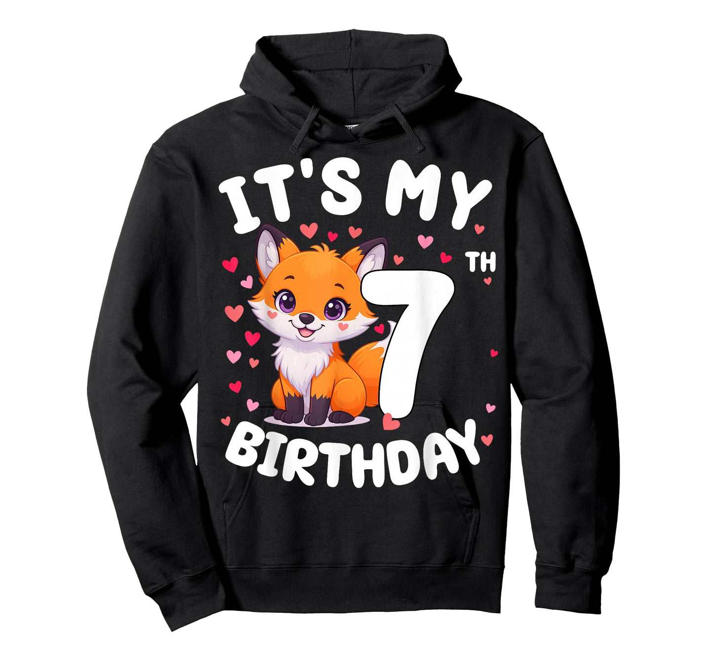 Fox Animal Lovers 7th Birthday Girl Fox B-Day 7 Years Old T-Shirt