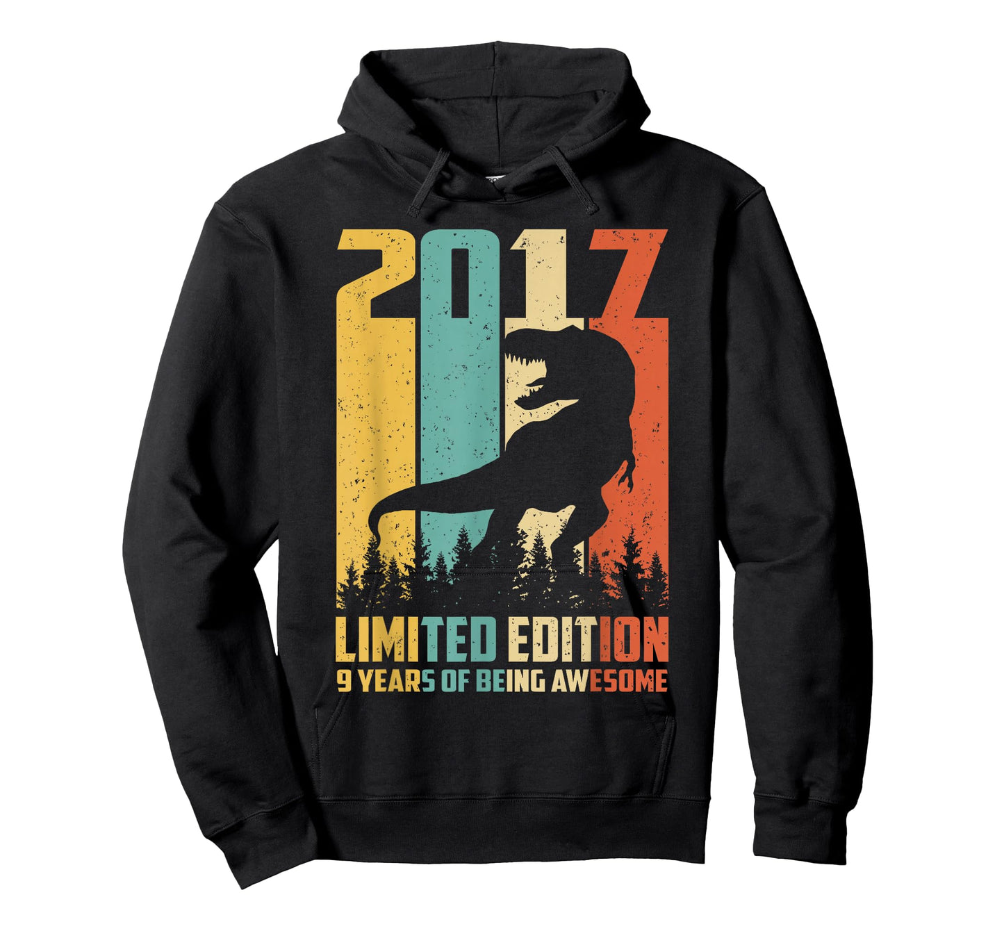 Awesome Since 2017 9 Years Old 9th Birthday T-Rex Dinosaur T-Shirt