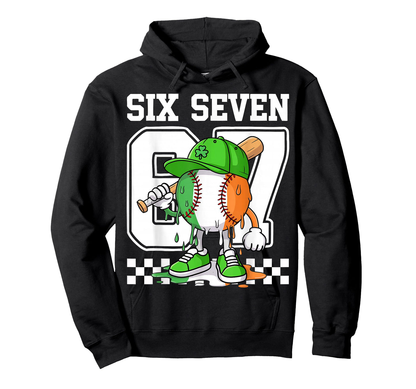 Boys St Patricks Day 67 Six Seven Baseball Ice Cream Drip T-Shirt