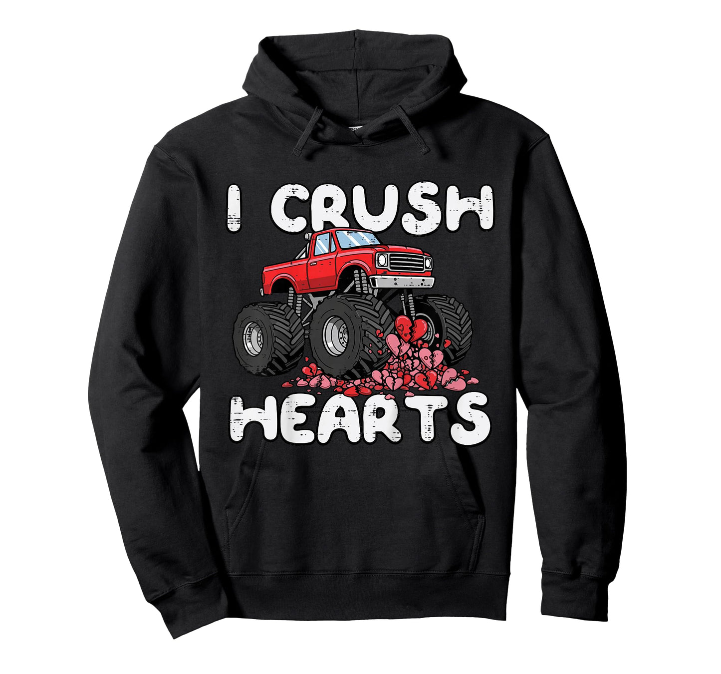 Kids Hearts Valentines Day Truck Crush Toddler Baby Boys Kids T-Shirt