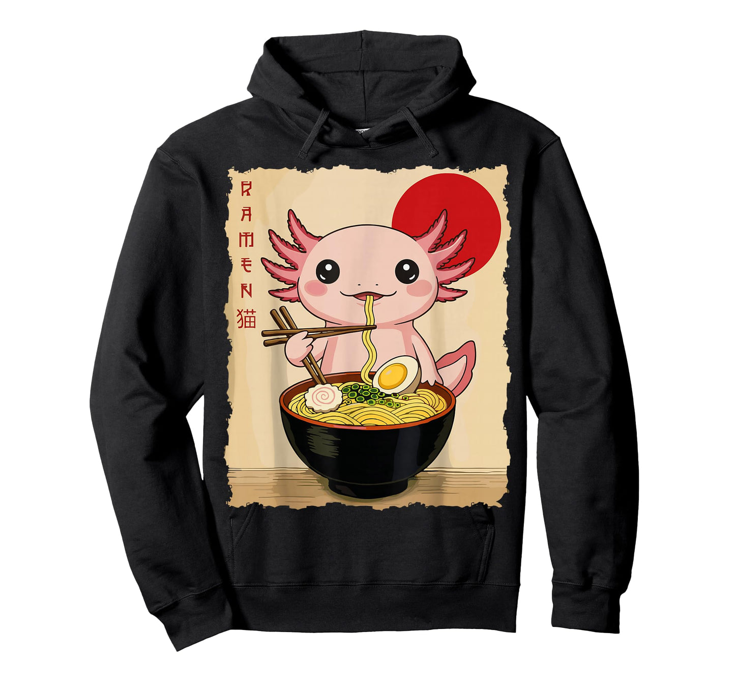 Funny Axolotl Ramen Kawaii Anime Japanese Graphic Women Men T-Shirt
