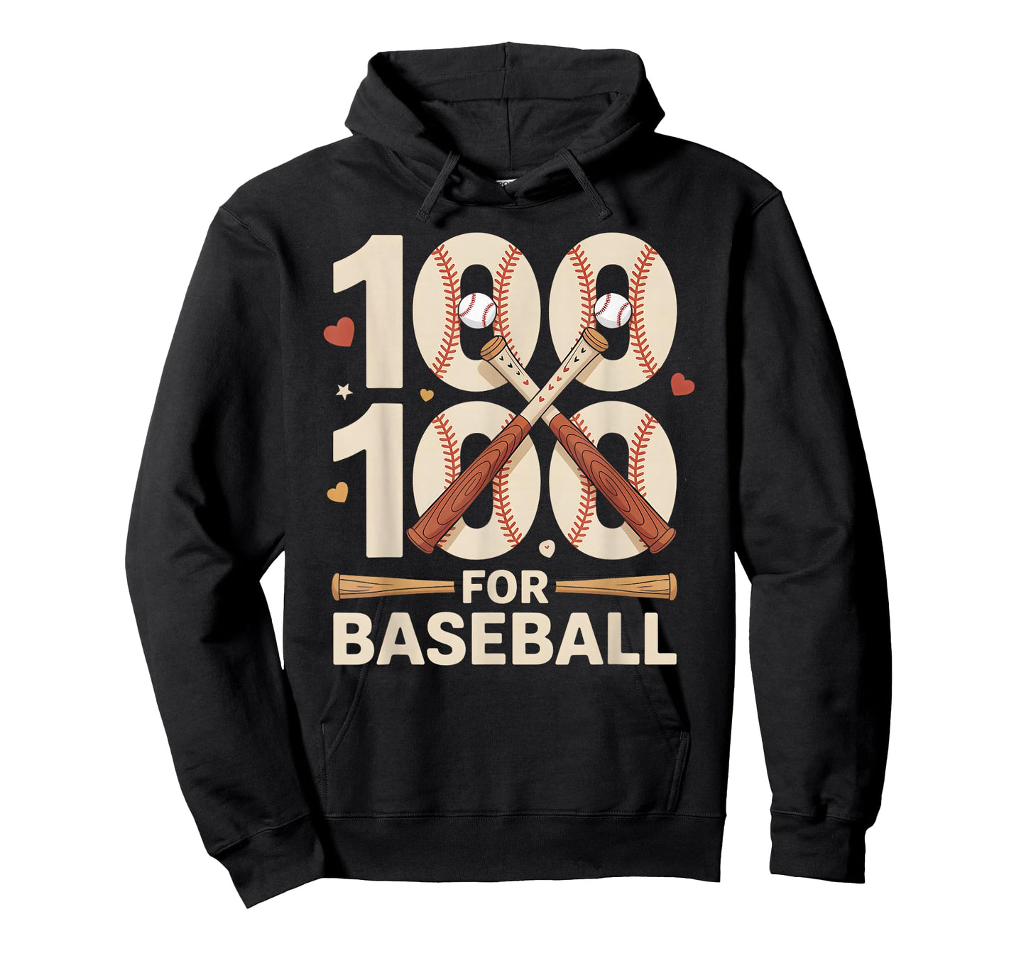 100 Days of School Baseball Love Valentine’s Day Men Women T-Shirt