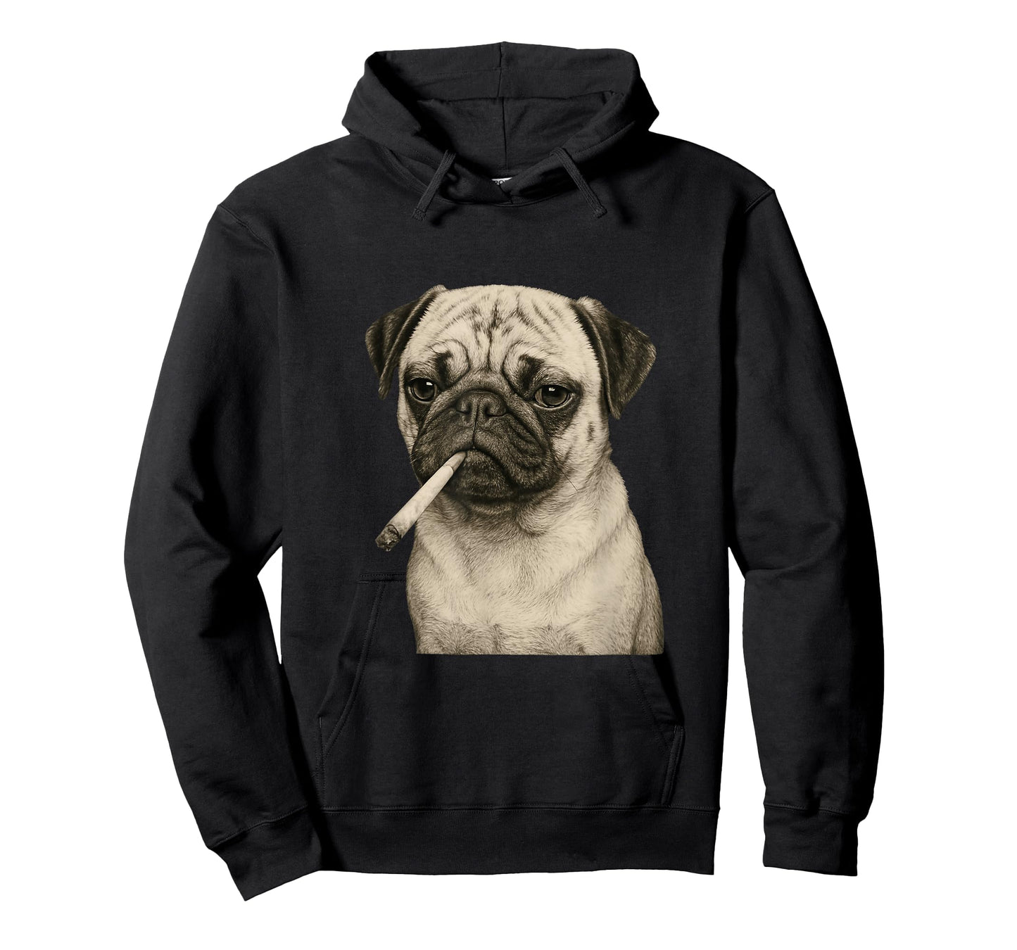 Funny Smoking Pug Dog Cigarette Gen Z Meme Graphic T-Shirt