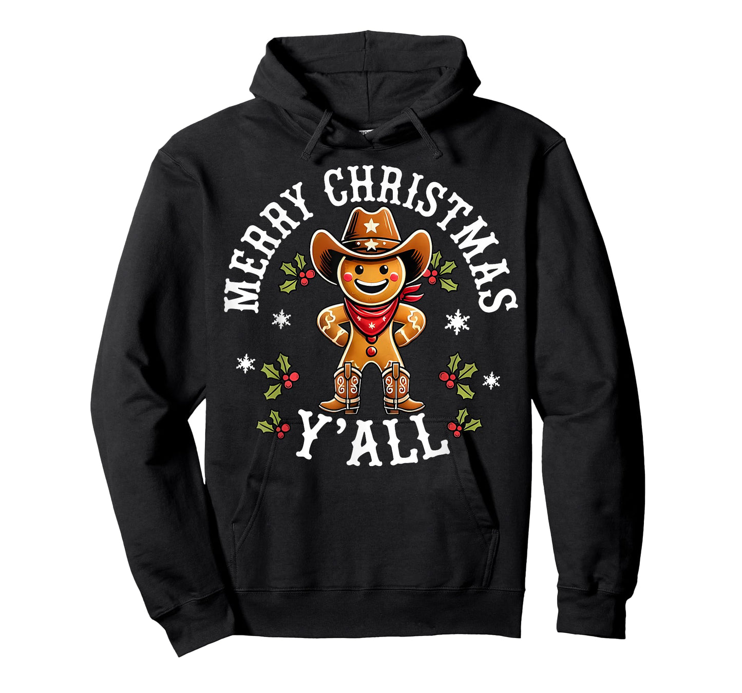 Merry Christmas Yall Gingerbread Cowboy Howdy Western Xmas T-Shirt