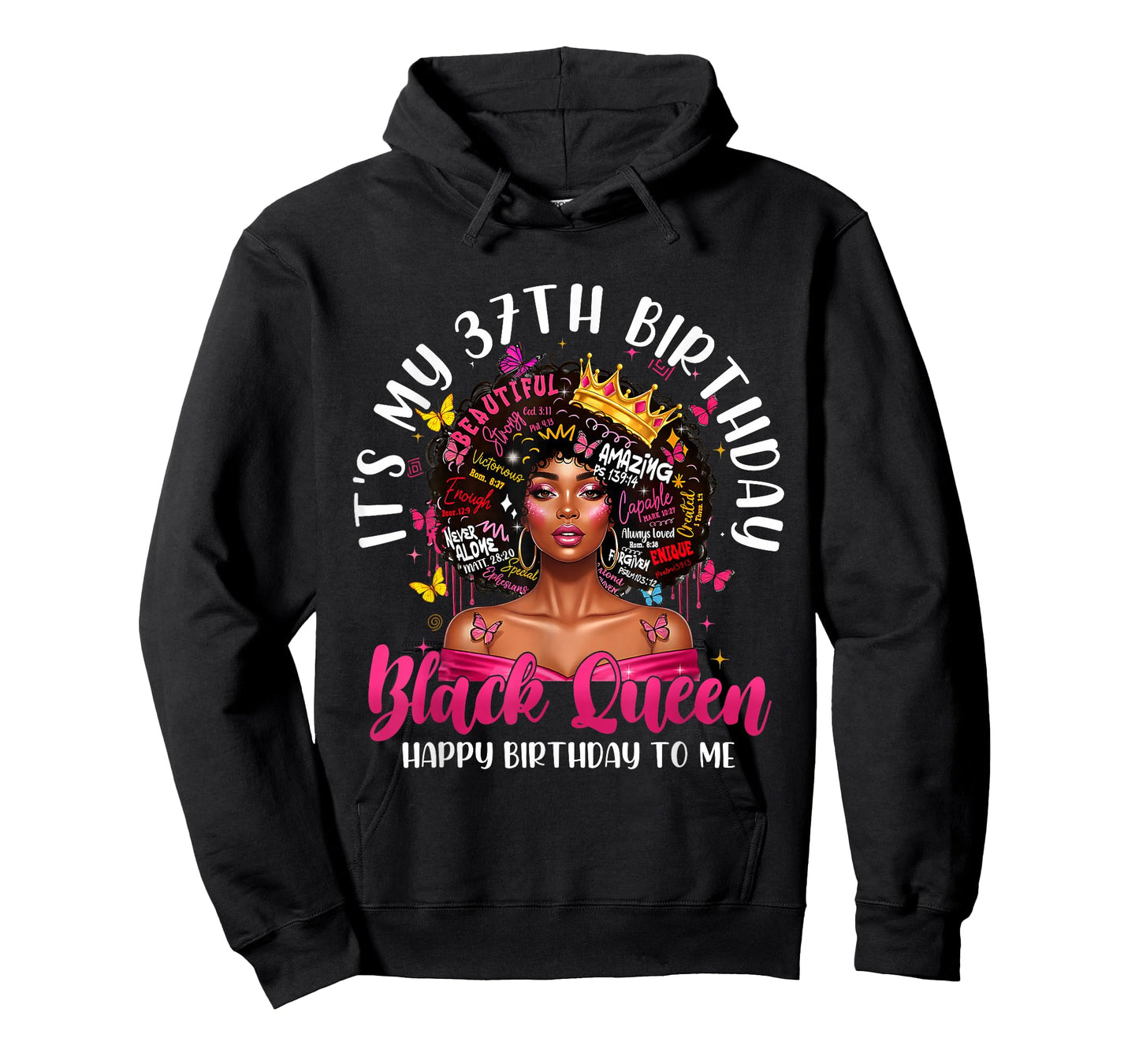 It's My 37th Birthday Black Queen Melanin 37 Year Old Women T-Shirt