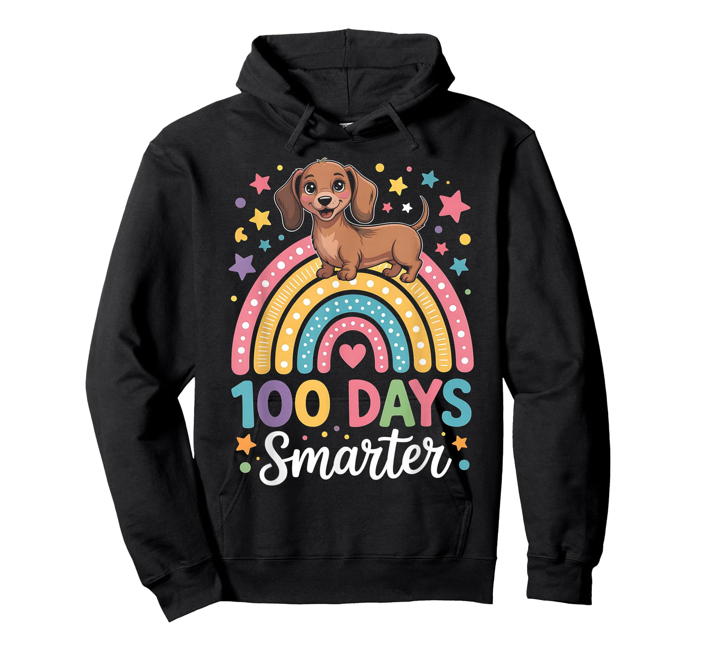 100 Days Smarter Dachshund Dog Rainbow 100th Day of School T-Shirt