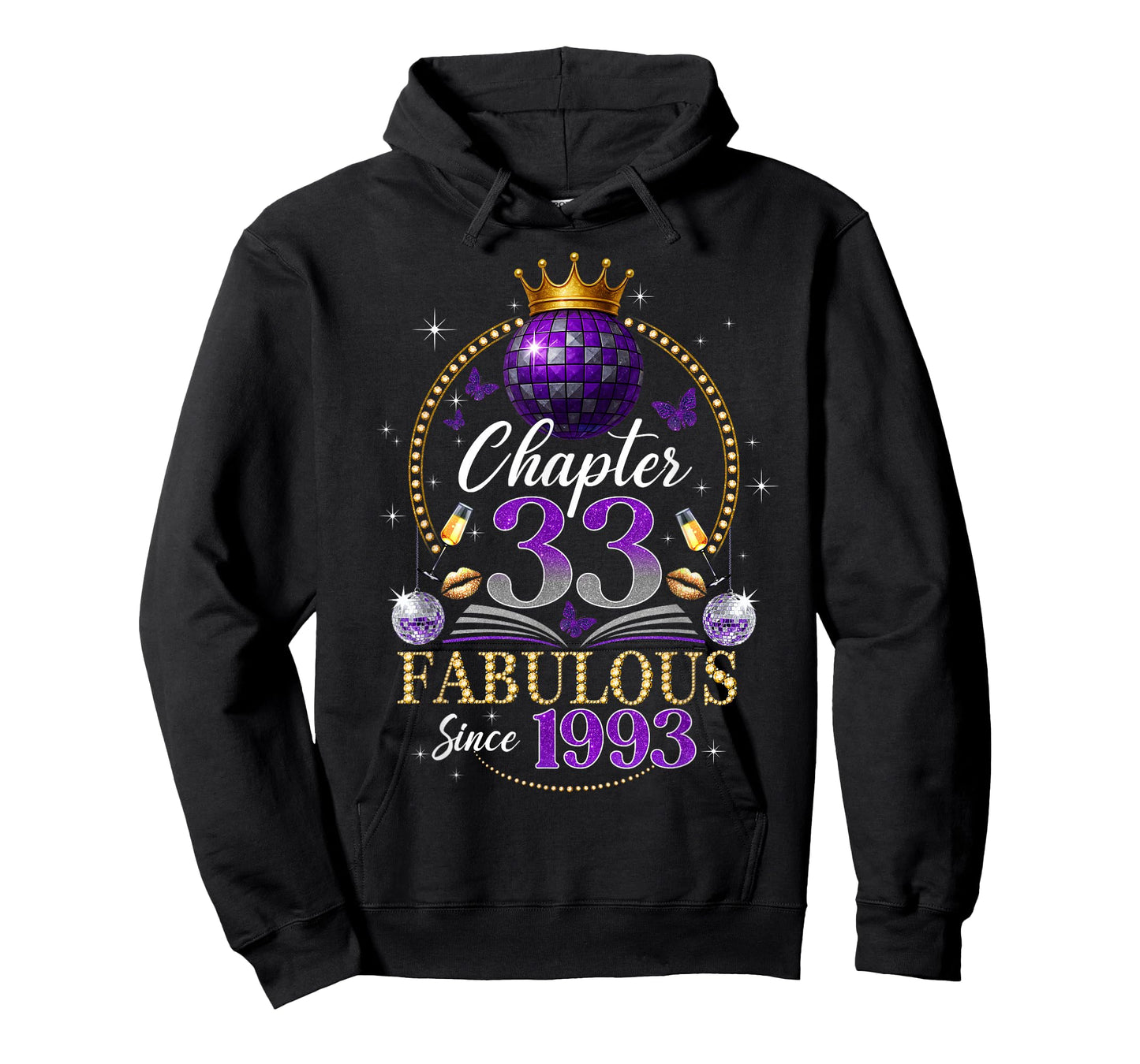 Chapter 33 Since 1993 Purple Disco Ball 33rd Birthday Women T-Shirt