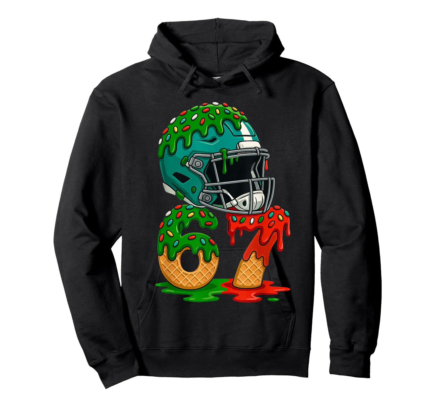 American Christmas Football 67 Ice Cream Drip Funny Number T-Shirt