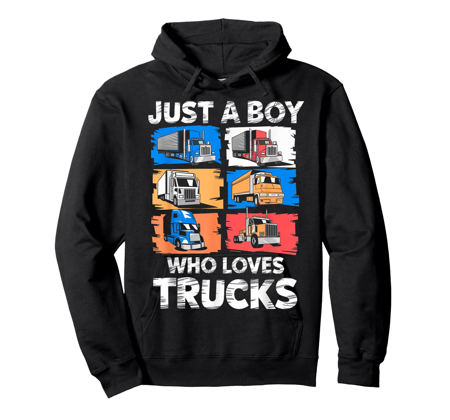 Just A Boy Who Loves Trucks Funny Semi Truck Lover Kids Boys T-Shirt