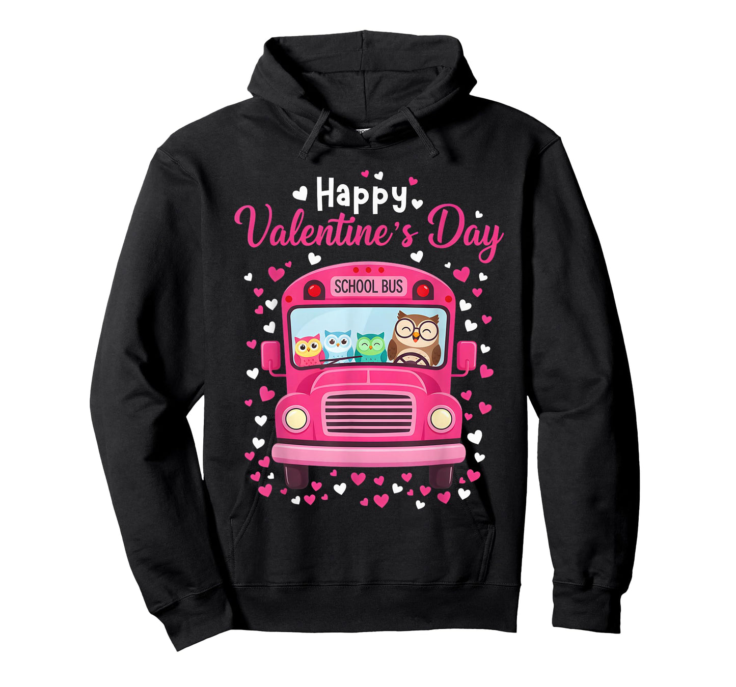 Funny Owls School Bus Driver Happy Valentines Day Apparel T-Shirt