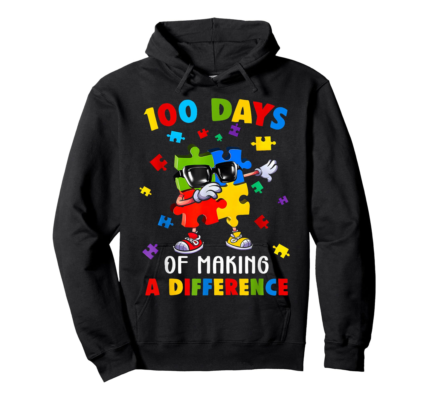 100 Days of Difference Autism Awareness 100th Day of School T-Shirt