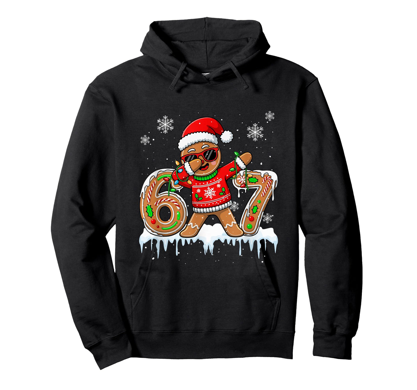 Six Seven 67 Christmas Funny Santa Gingerbread Dabbing Baker T-Shirt