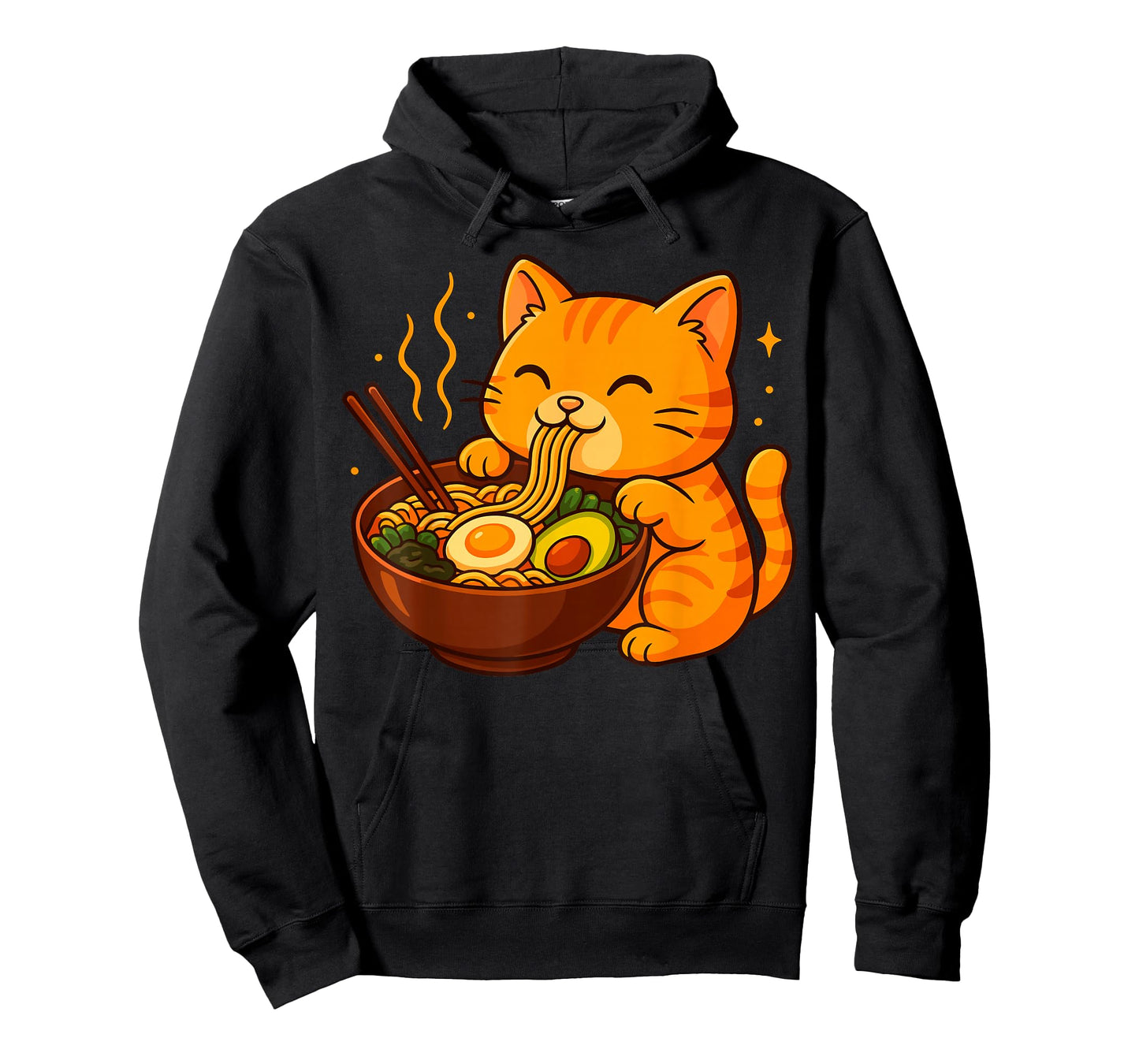 Orange Cat Eating Ramen Noodles T-Shirt