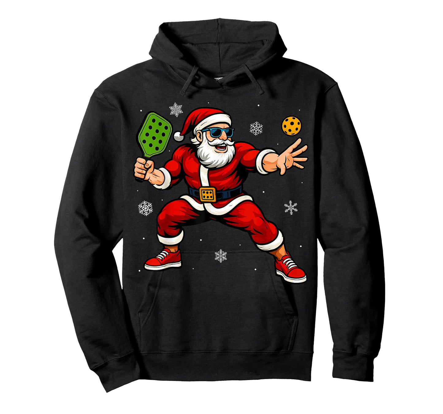 Santa Playing Pickleball Xmas Funny Christmas Pickleball T-Shirt