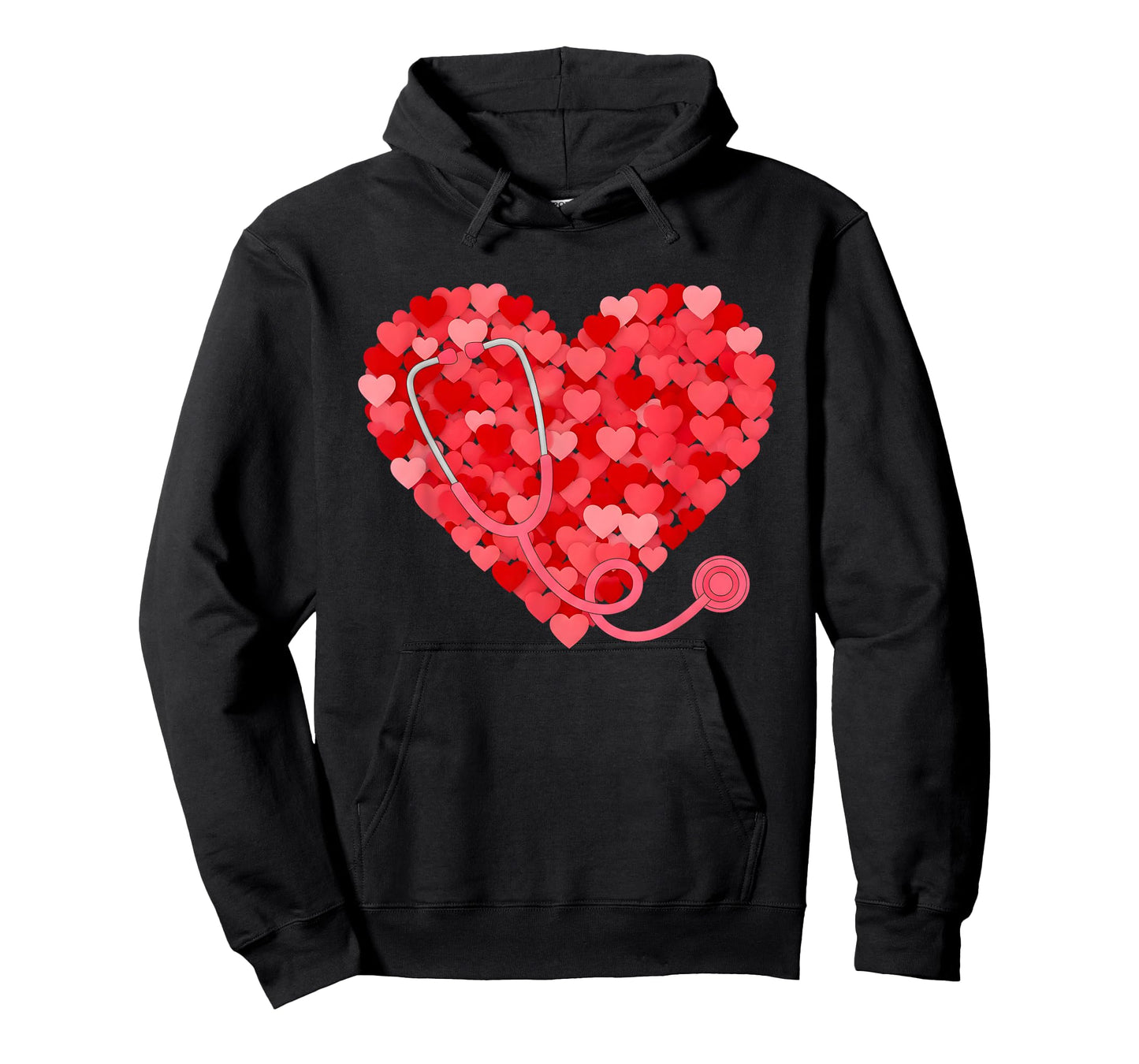 PCA Life Valentine Heart Stethoscope Nurse Healthcare T-Shirt