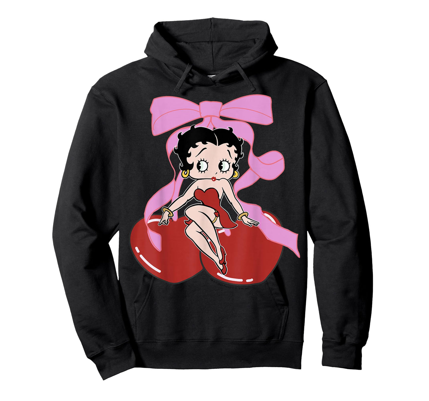 Betty Boop Betty Sitting with Cherries Bow T-Shirt
